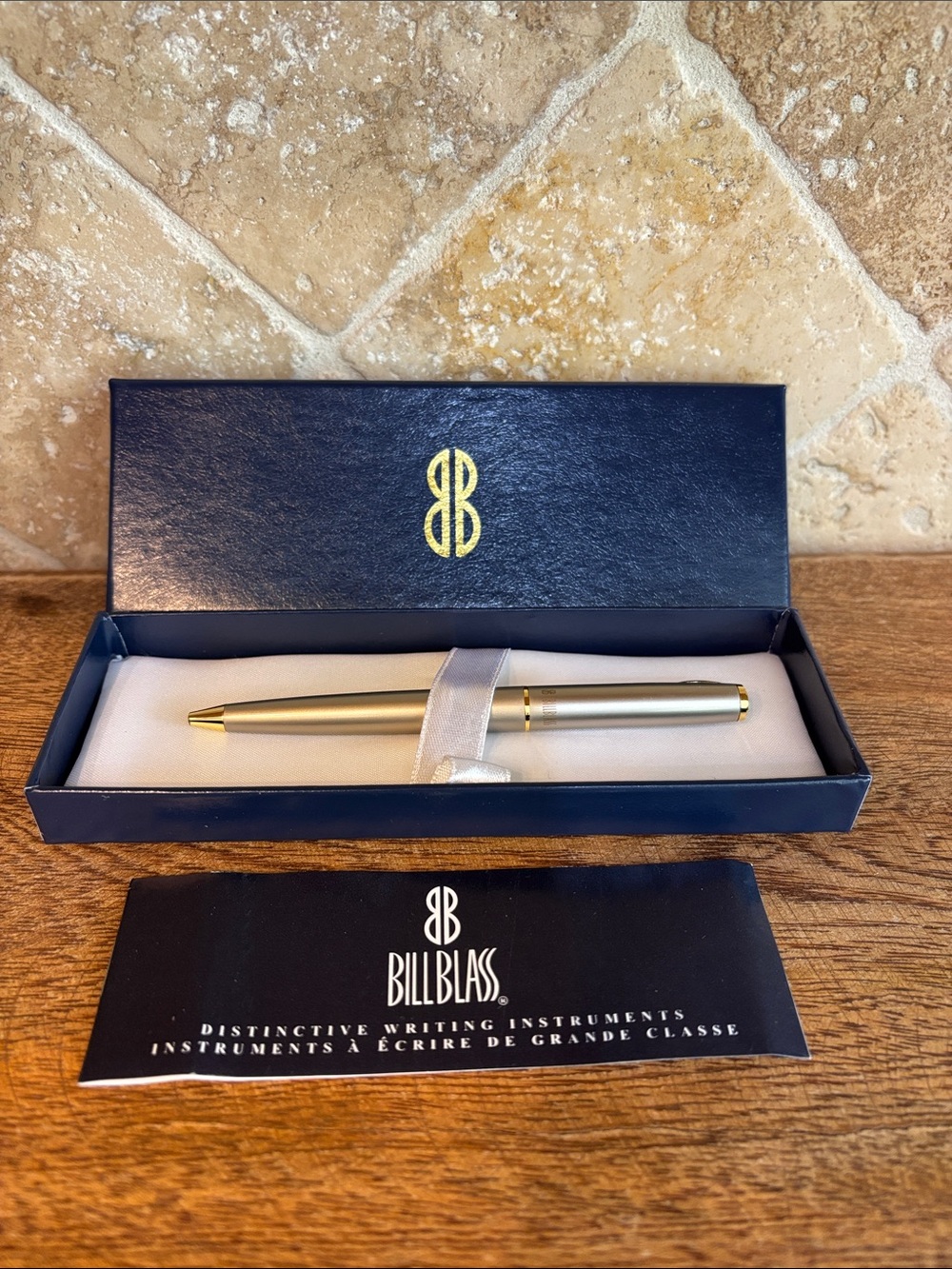 BillBlass Silver and Gold-Tone Ballpoint Pen in Box